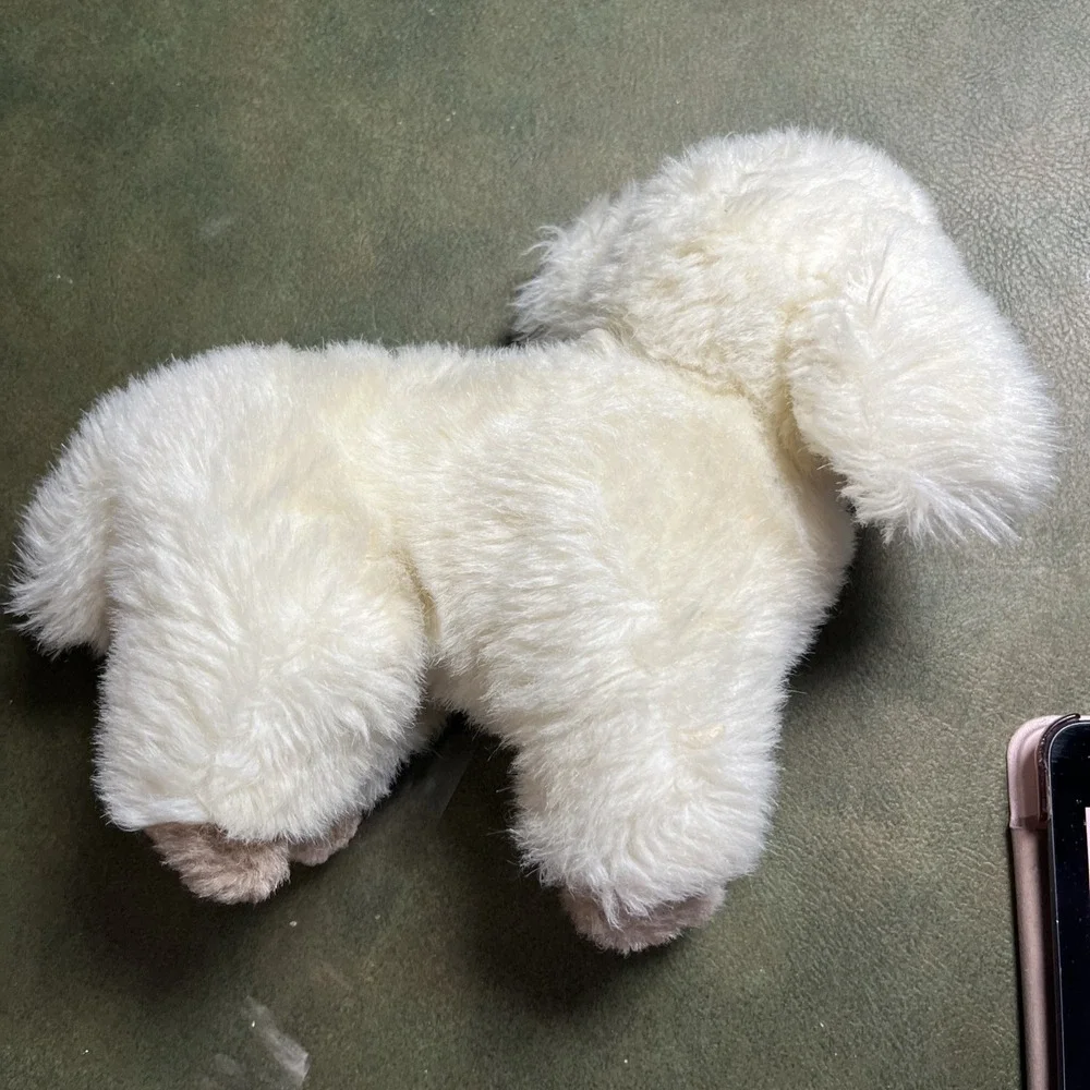 Vtg Baby Gund Kindergund Plush Ivory Lamb Bell Rattle 1988 Stuffed Toy